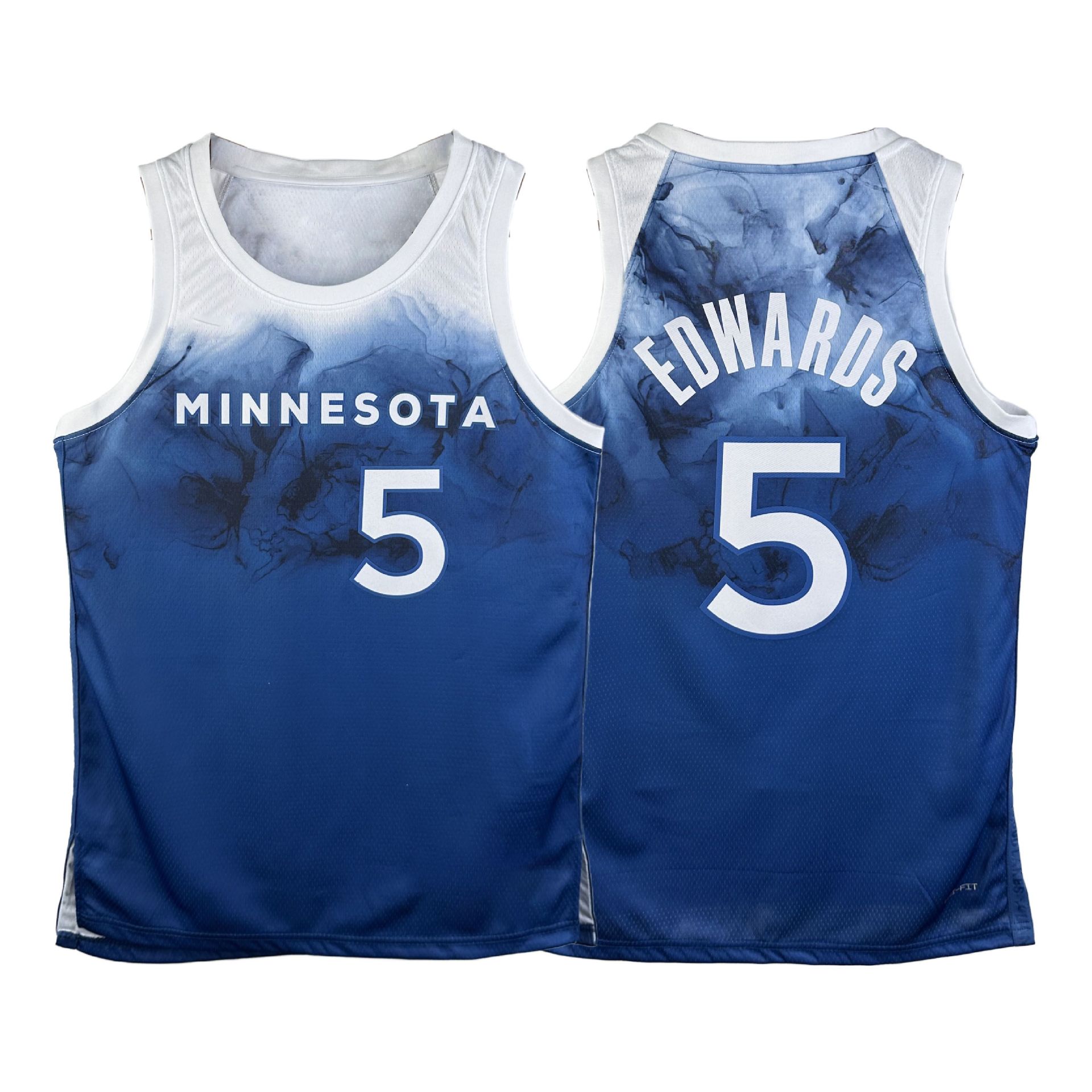 美版森林狼队爱德华兹5号唐斯李凯尔加内特城市版球衣篮球服套装