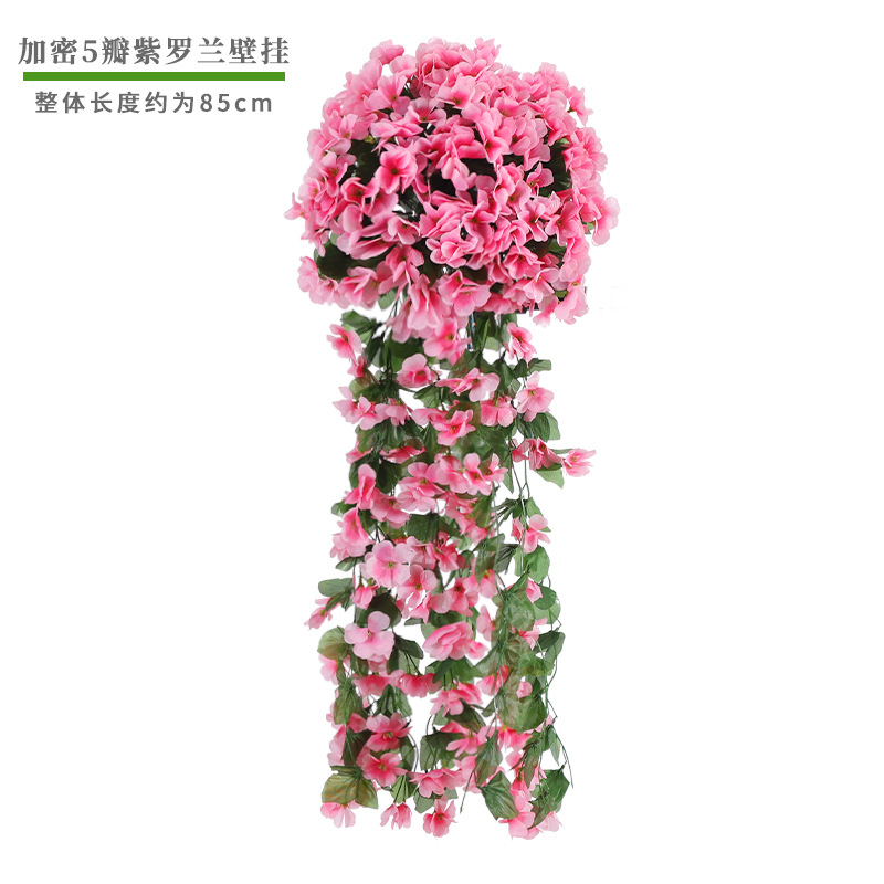 Artificial Flower And Artificial Plant  Simulation Violet Wall-Mounted Flower Vine Interior Decoration Wall Flower Fake Flower Hanging Flower Living Room Hanging Wall Flower Chlorophytum Plastic Flowers