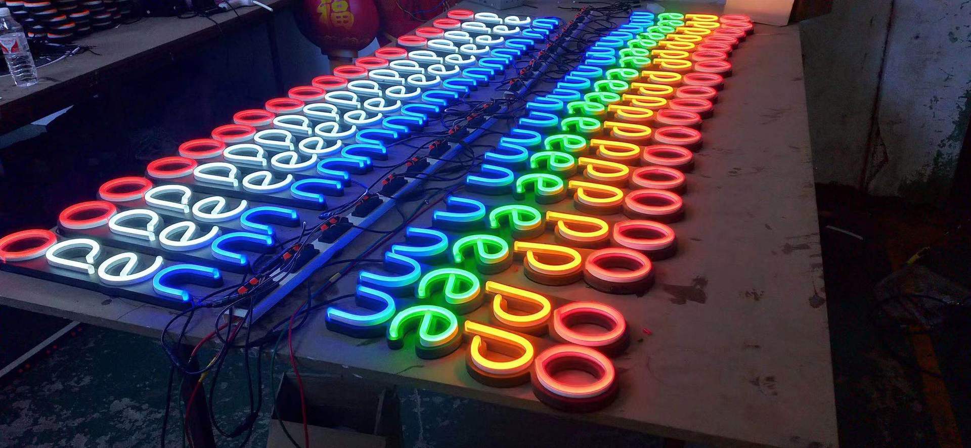 东阳led软管复古酒吧霓虹灯字母发光管店名广告牌40*15cm open牌