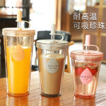 渐变色塑料杯运动水杯高颜值1l大容量太空杯磨砂tritan
