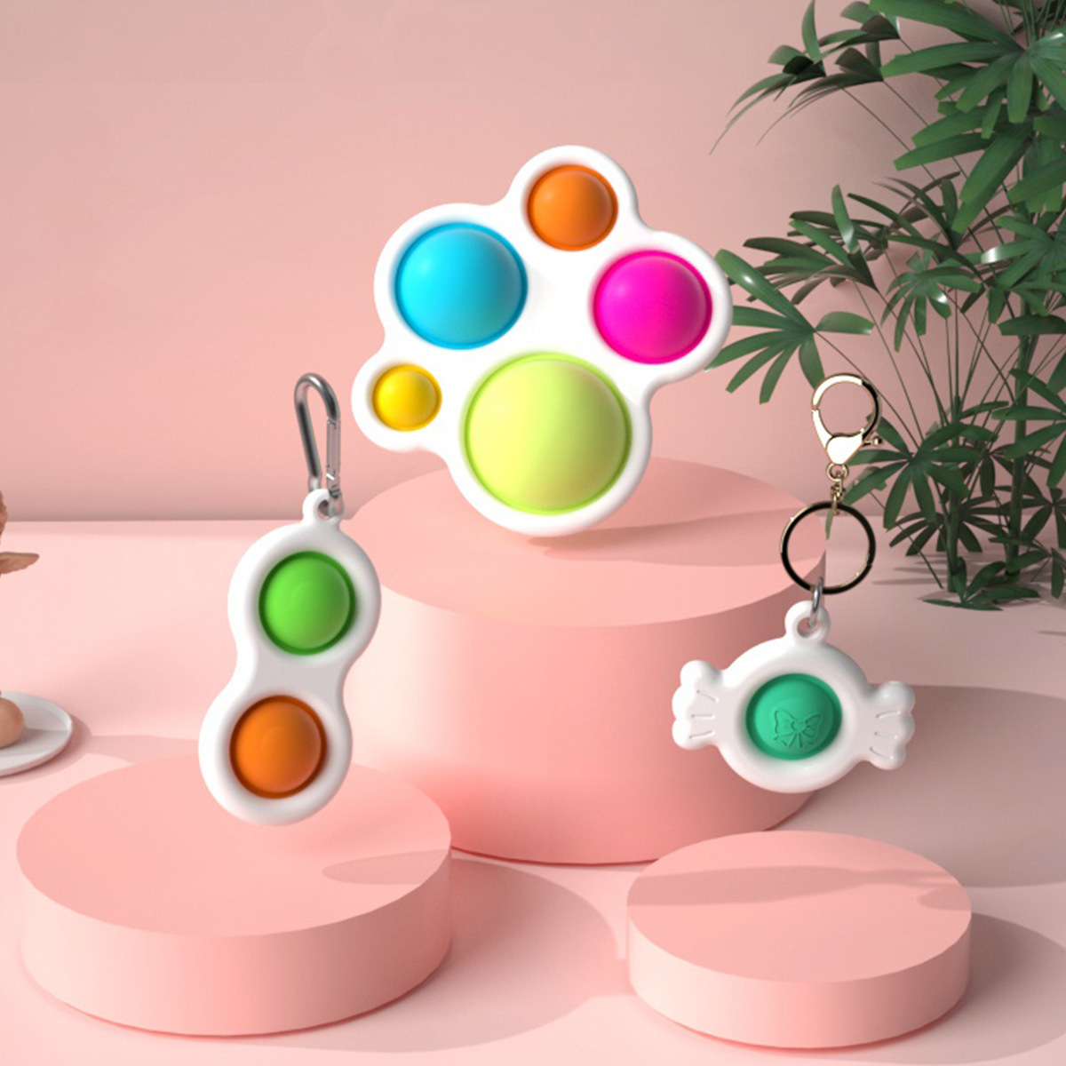 手指泡泡乐减压灭鼠先锋钥匙扣解压玩具fidget simple dimple toy