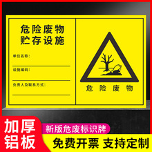 施工警示牌标识电缆铝制新版危废贮存现场标志警示牌提示标牌铝板