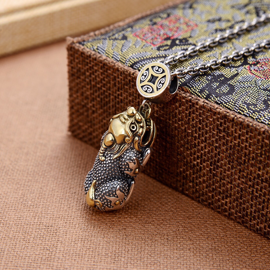 中式民族风s925纯银有进无出jing典男士貔貅泰银吊坠可代发-阿里巴巴