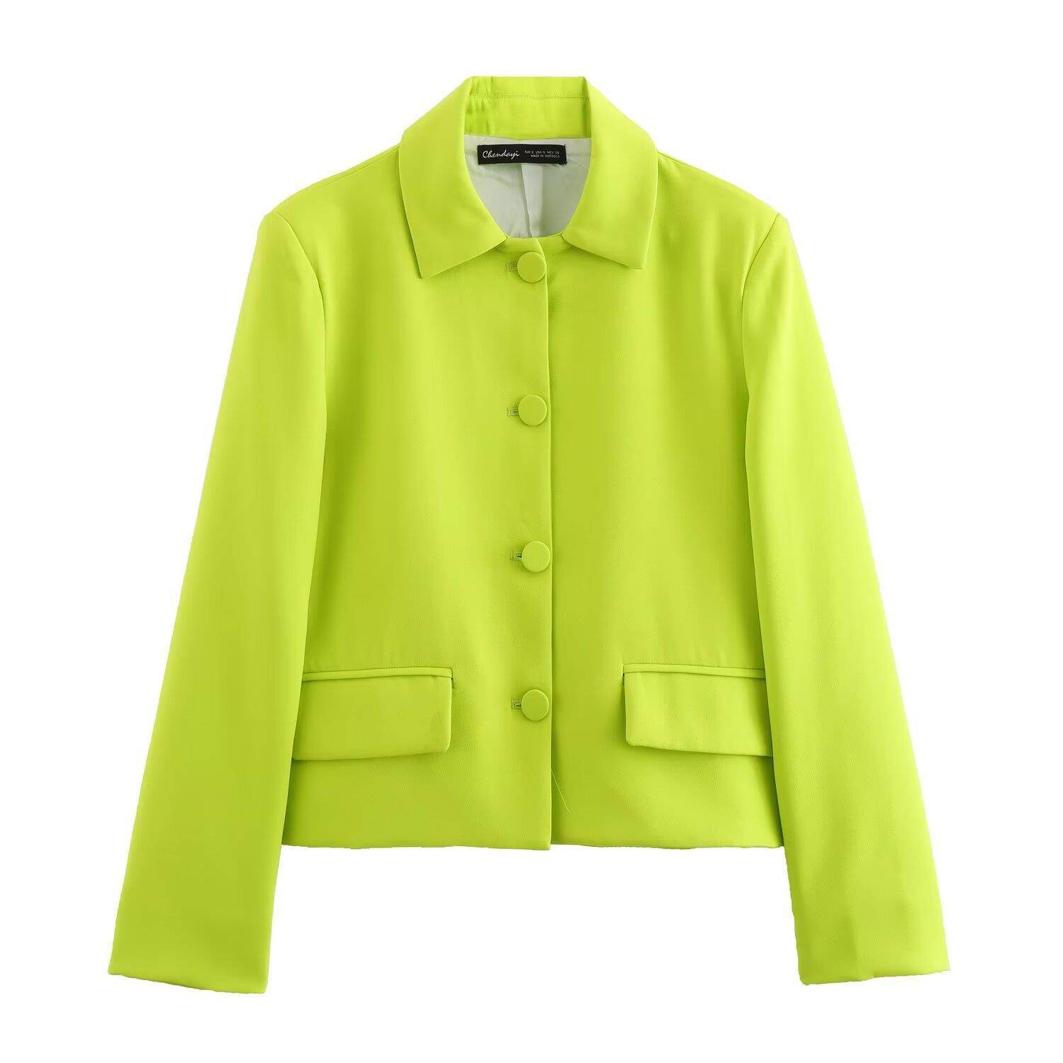 跨境货源2024欧美风夏女装新款宽松口袋饰短夹克外套 81364-阿里巴巴