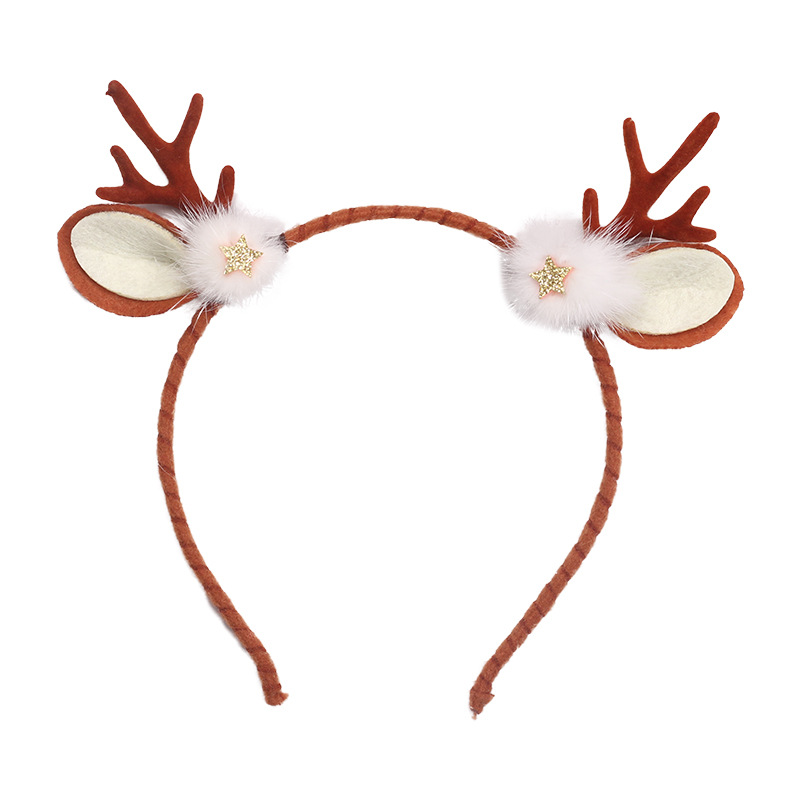 Cross-Border Spot Christmas Headband All-Match Hair Accessories Elk Horn Headdress Barrettes Party Headdress Decoration Supplies