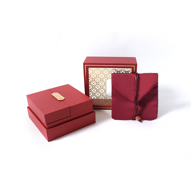 Retro Heritage Ancient Gold Bracelet Box Laser Hollow Jade Packing Box Velvet Bag Jewelry Box Factory Wholesale