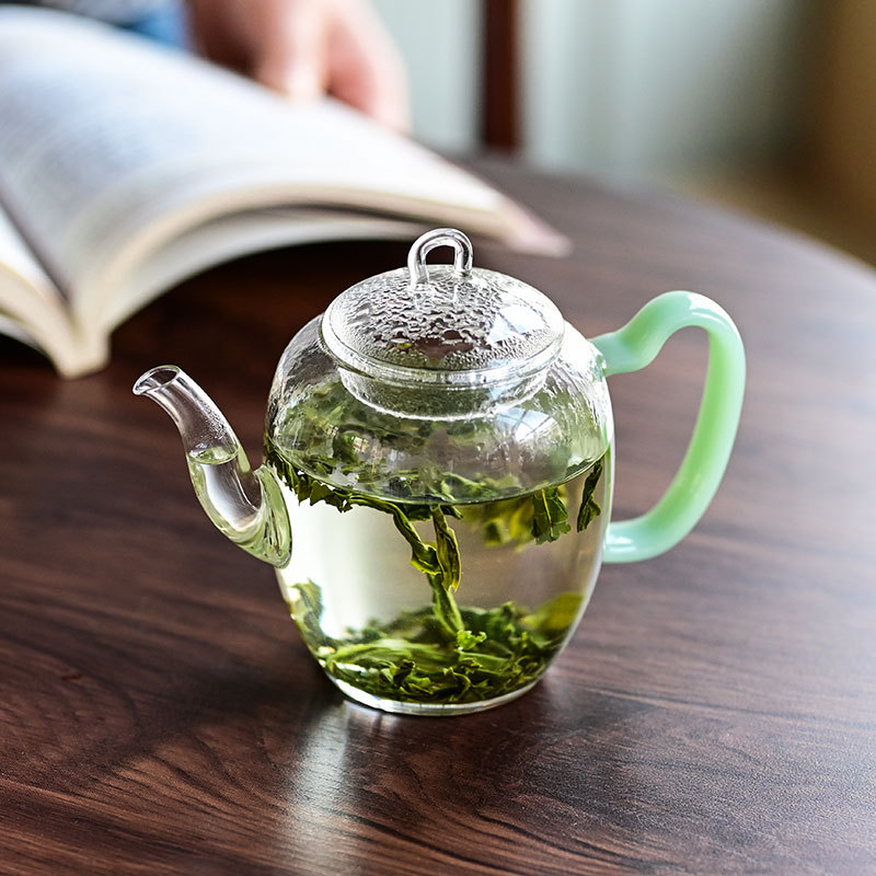 耐热玻璃泡茶壶功夫茶具小茶壶一人用纯手工绿茶花茶泡茶器单壶