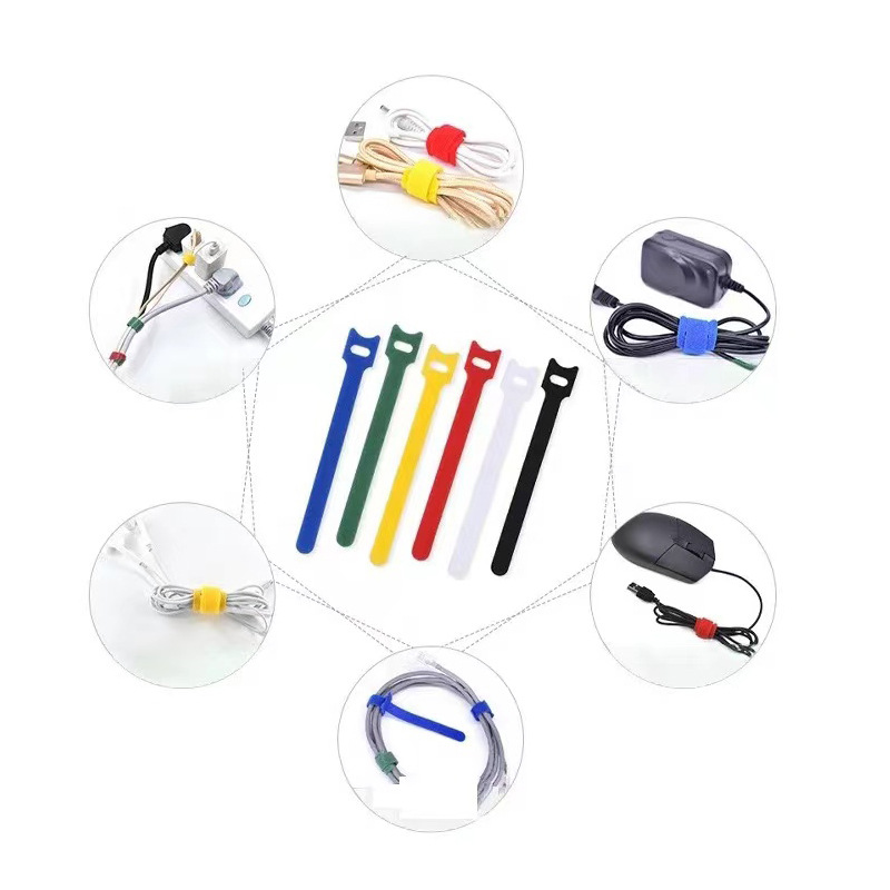 Wire Back-to-Back Drawstring Storage Cable Tie Data Cable Self-Adhesive Line Belt T-Type Nylon Magic Tape Ribbon