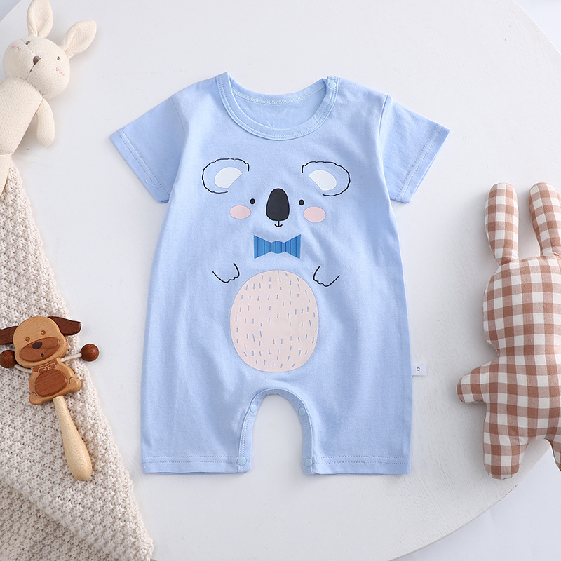 2022 Baby Romper Cotton Summer New Korean Style Baby Boy Thin Women's Short-Sleeved Children's Jumpsuit Romper