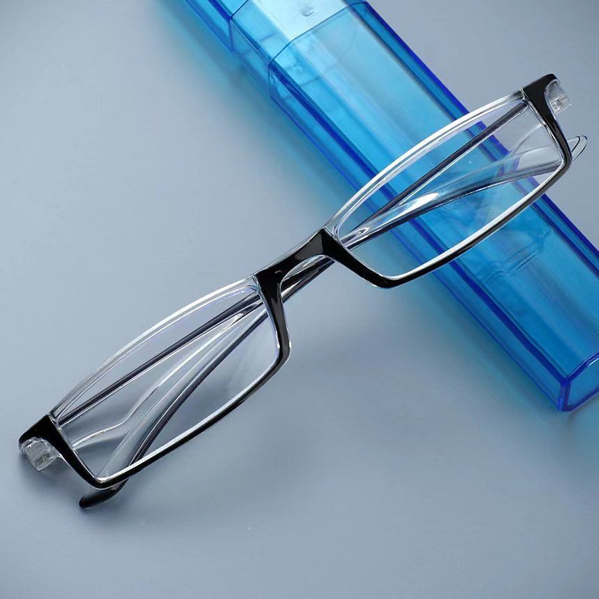 防蓝光笔筒老花镜男女下半框高清花镜超轻随身便携带中老年人眼镜