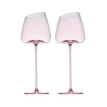 北欧ins粉色火烈鸟玻璃红酒杯斜口透明高脚杯轻奢高颜值葡萄酒杯