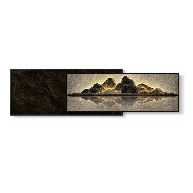 Living Room Decorative Painting with Mountains on the Back High-End Entry Lux Sofa Wall Painting Atmospheric Landscape Overlay Banner Mural