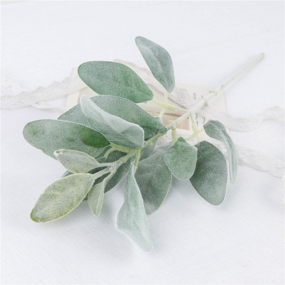 跨境货源餐桌瓶中花插花羊耳叶 设计做样小单支仿真植物兔耳叶