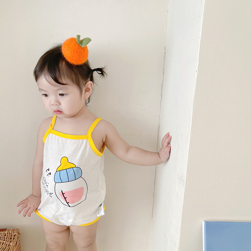 Baby Jumpsuit 23 Summer New Feeding Bottle Sling Triangle Rompers Baby Boy Baby Girl Newborn Baby Clothes