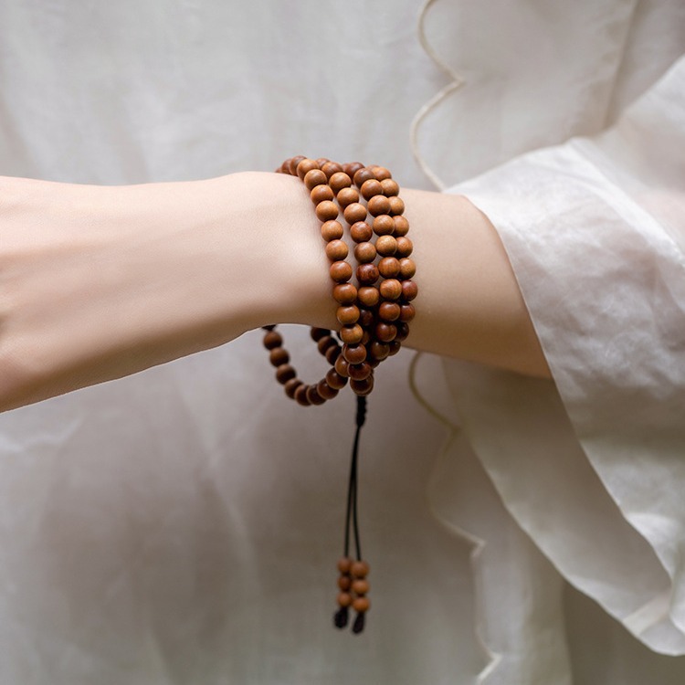 批发正宗印度迈索尔老山檀黑肉手串108颗文玩佛珠檀香女手链念珠