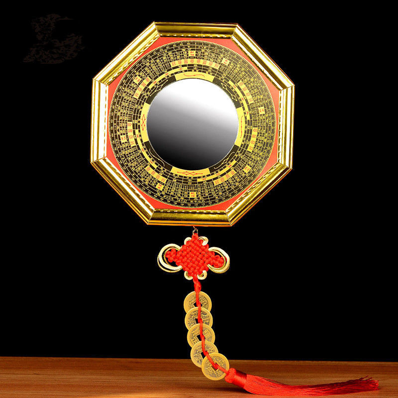 八卦镜家用门口挂件太极凹面凸镜家用大门口九宫八卦镜图家居摆件