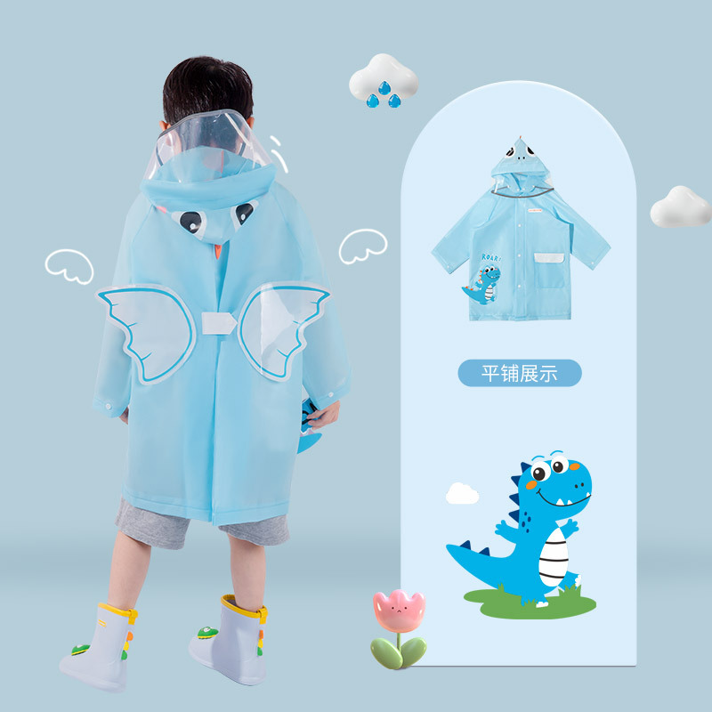 Xiaolumili Children's Raincoat Girl Summer Waterproof Student Boy Outdoor Thickened Female Kindergarten Portable Female