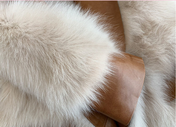 海宁2021秋冬季韩版新款狐狸毛pu皮毛一体中长款仿皮草外套女装