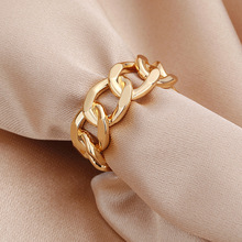 时尚热销款戒指链环式男女情侣s925纯银戒指经典款欧美风指环现货
