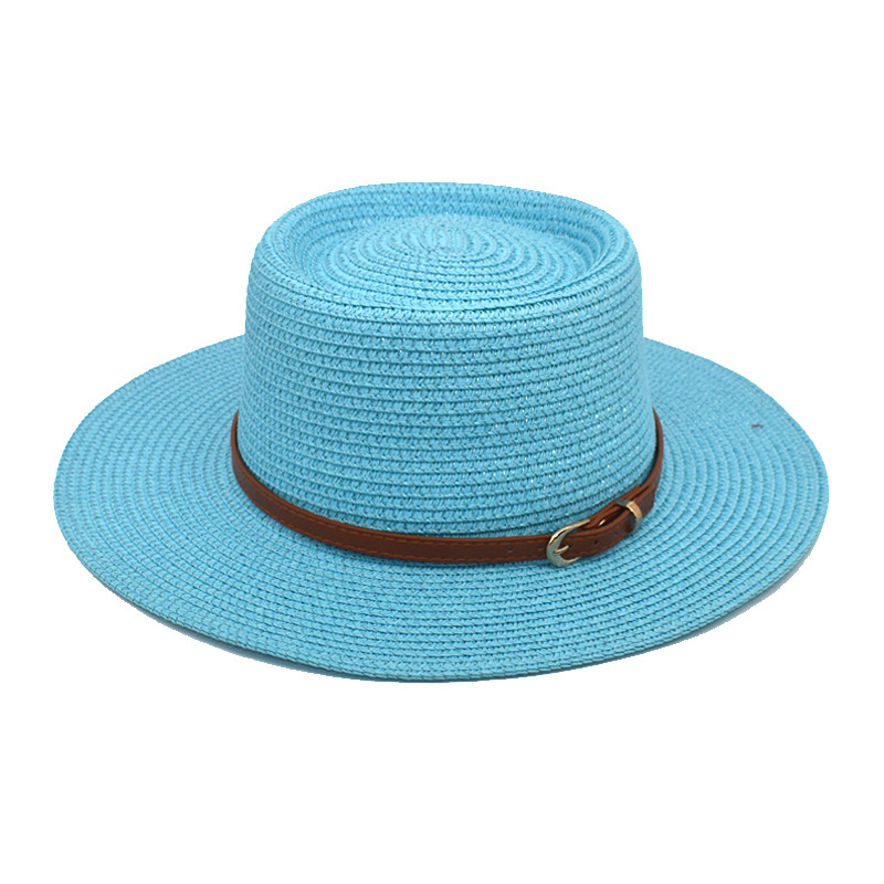 European and American Men's and Women's New Concave-Convex Top Straw Hat Outdoor Beach Vacation Spring Outing Sun-Proof Women's Dome Straw Hat