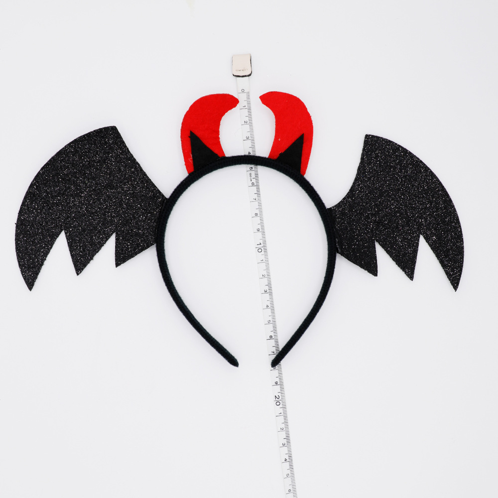 Cross-Border Halloween Little Devil Horn Wings Accessories Toy Headband Cartoon Headband Party Festival Children's Jewelry