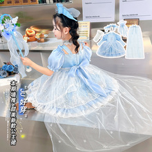 新款儿童公主裙表演服花童婚礼生日女童主持人高端礼服走秀演出