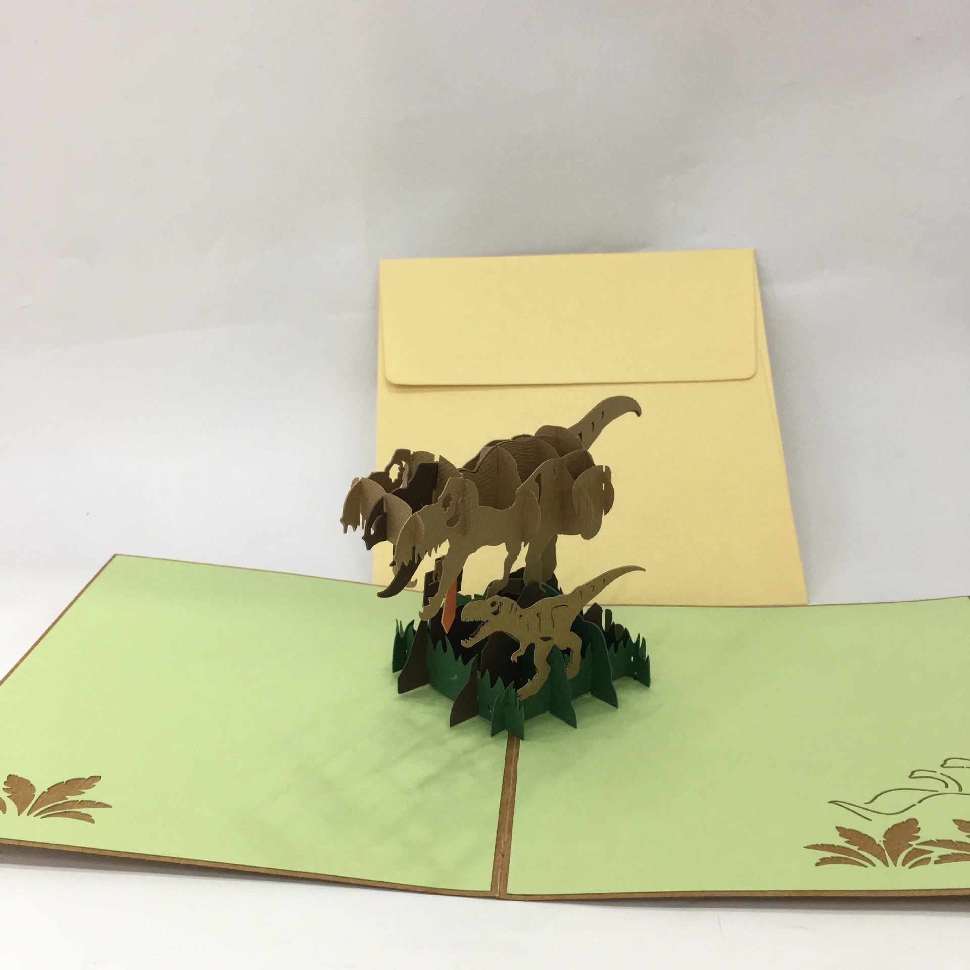 教师节感恩立体贺卡生日祝福韩国3d仿真侏罗纪恐龙霸王龙卡片贺卡