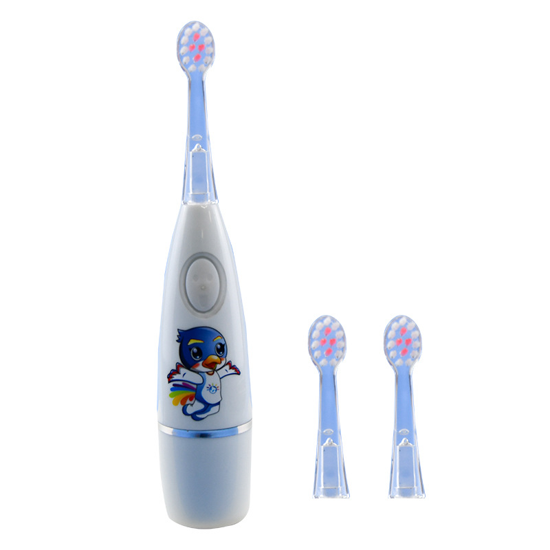 Children's Electric Toothbrush Dry Battery Colorful Light Cleaning Toothbrush Cartoon Toothbrush Soft Hair 3-12 Years Old Baby Toothbrush