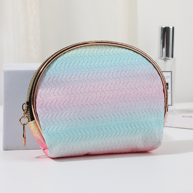 Glitter Color GREAT Coin Purse Large Capacity Portable Waterproof Cosmetic Bag Shell Storage Bag Wash Bag