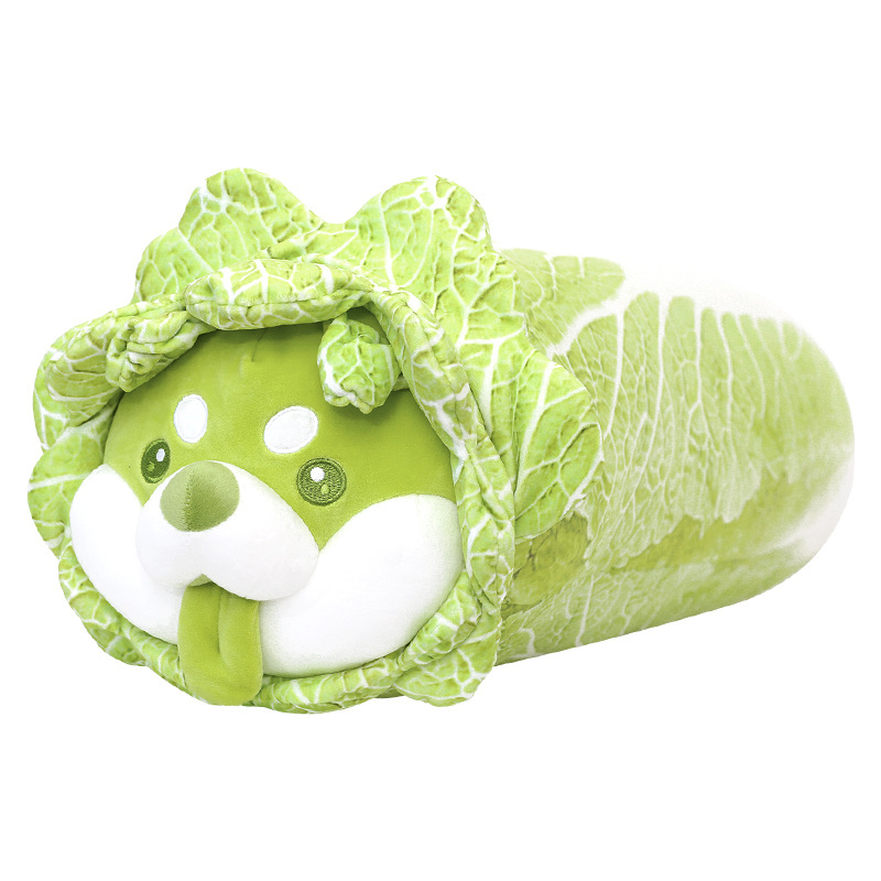 Vegetable Dog Doll Plush Toy Saite Cabbage Dog Ragdoll Wholesale Birthday Gift Girl Cute Doll Pillow