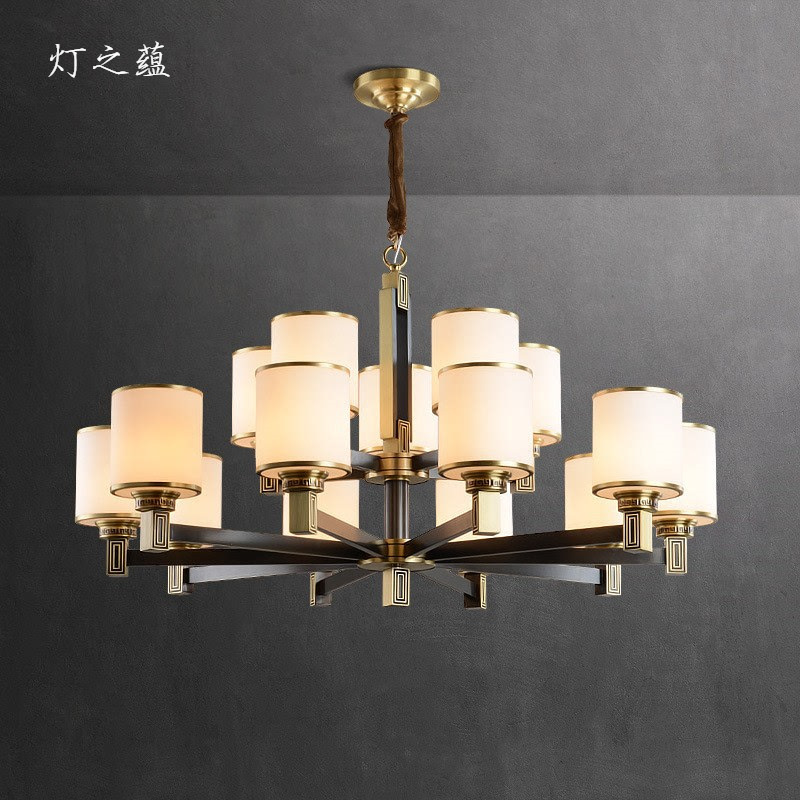 新中式吊灯客厅灯全铜灯具中国风现代简约餐厅卧室灯大气轻奢灯饰