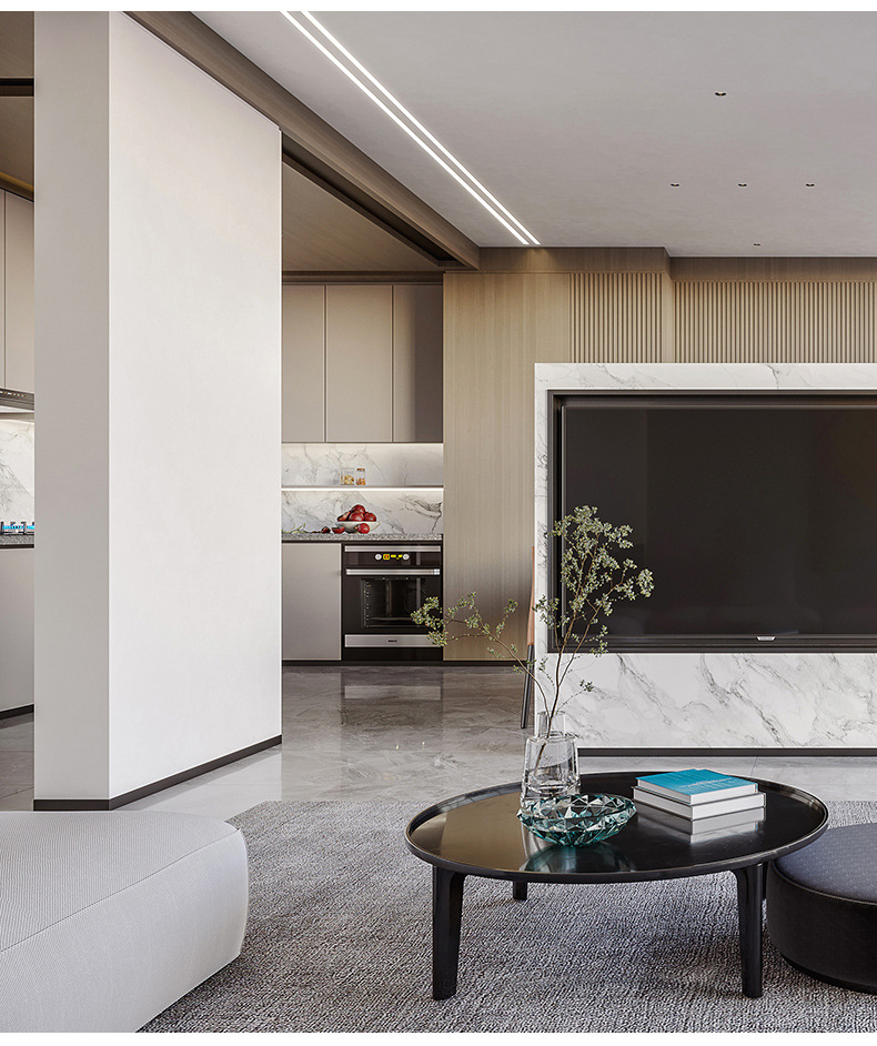 led线条灯嵌入式明暗装线性灯过道灯条天花客厅卡槽黑色智能灯条