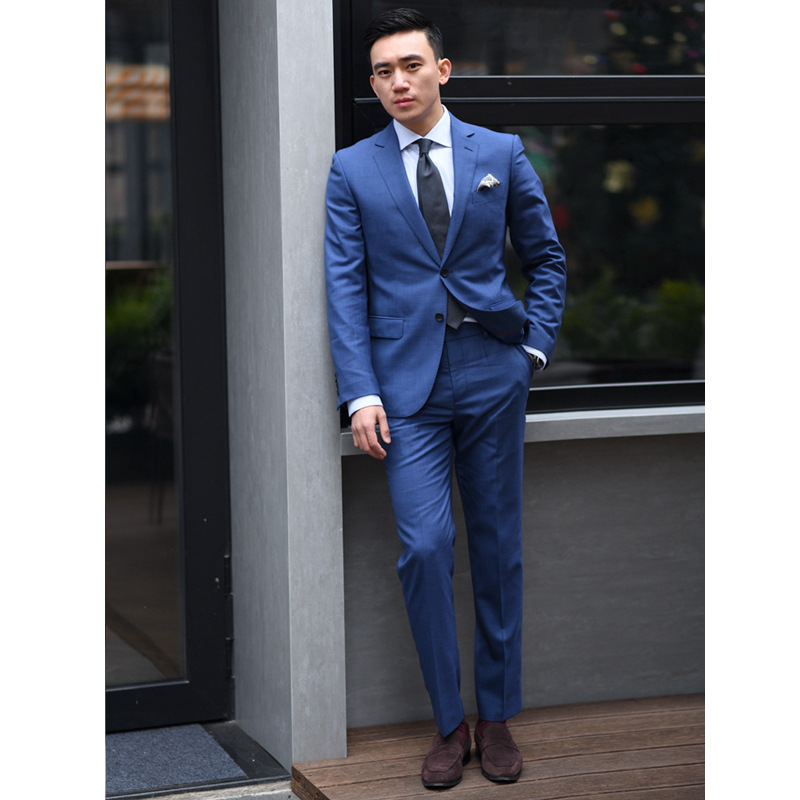【全毛半麻衬】高级感修身英式商务正装 纯羊毛西服套装男 主持人