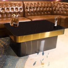 KTV茶几不锈钢钢化玻璃桌子专用网红简约包厢卡座嗨吧清吧酒吧台