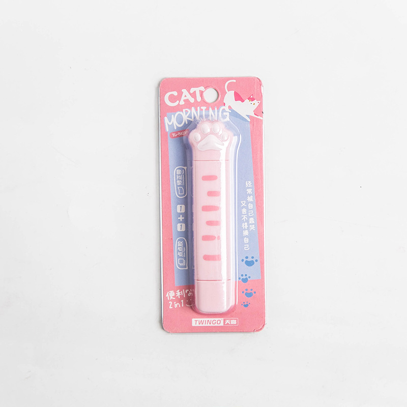 Twingo Tiangao Cat's Paw Correction Tape Soft and Adorable Cat Correction Tape Double-Headed Correction Tape Dotting Glue Double-Sided Tape
