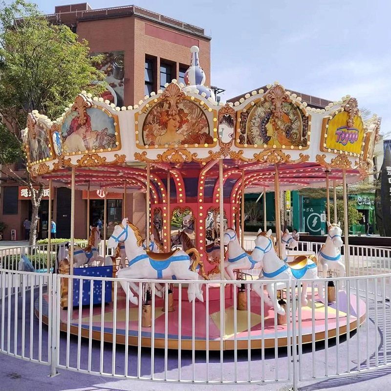 广东厂家上传动16座旋转木马游乐设备网红景区户外打卡娱乐设施