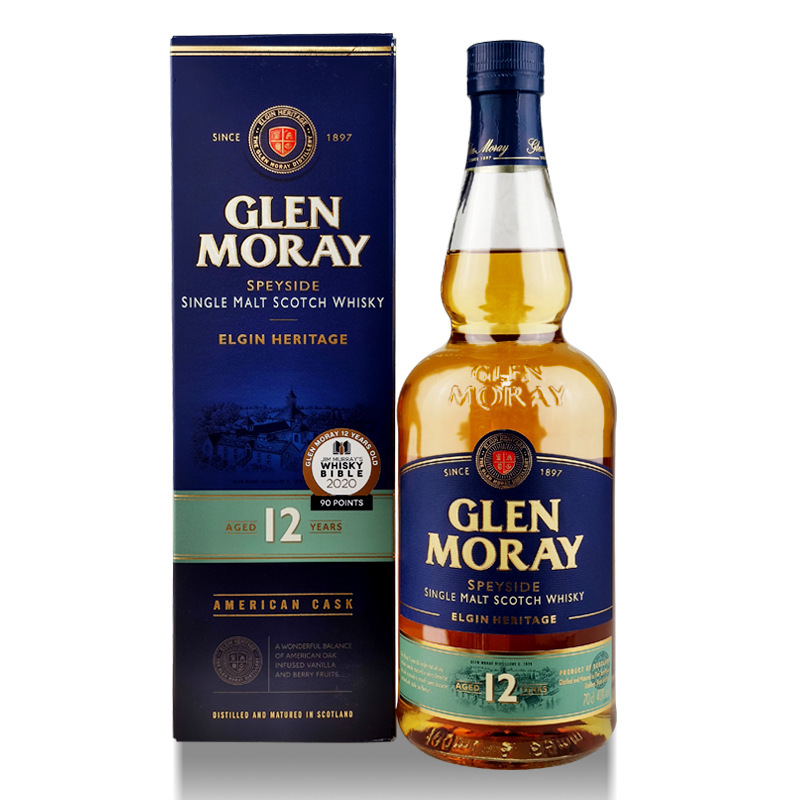 英国洋酒格兰莫雷12年单一麦芽苏格兰威士忌40度700ml