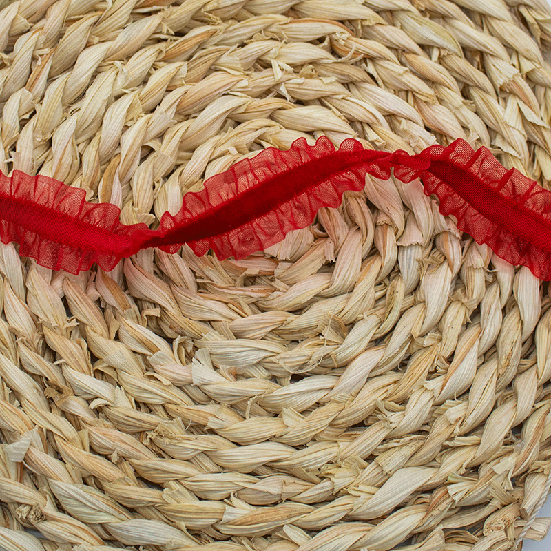 现货23色5分植绒单裙边带18mm双边雪纱弹力带天鹅绒花边松紧颈链