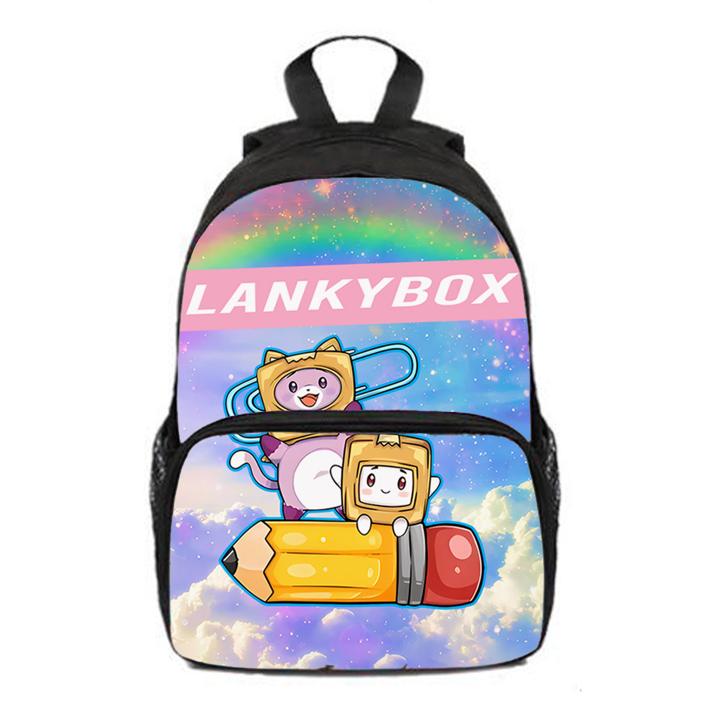 3d新款印花网红lankybox 纸盒小人书包双肩包小学生幼儿园背包