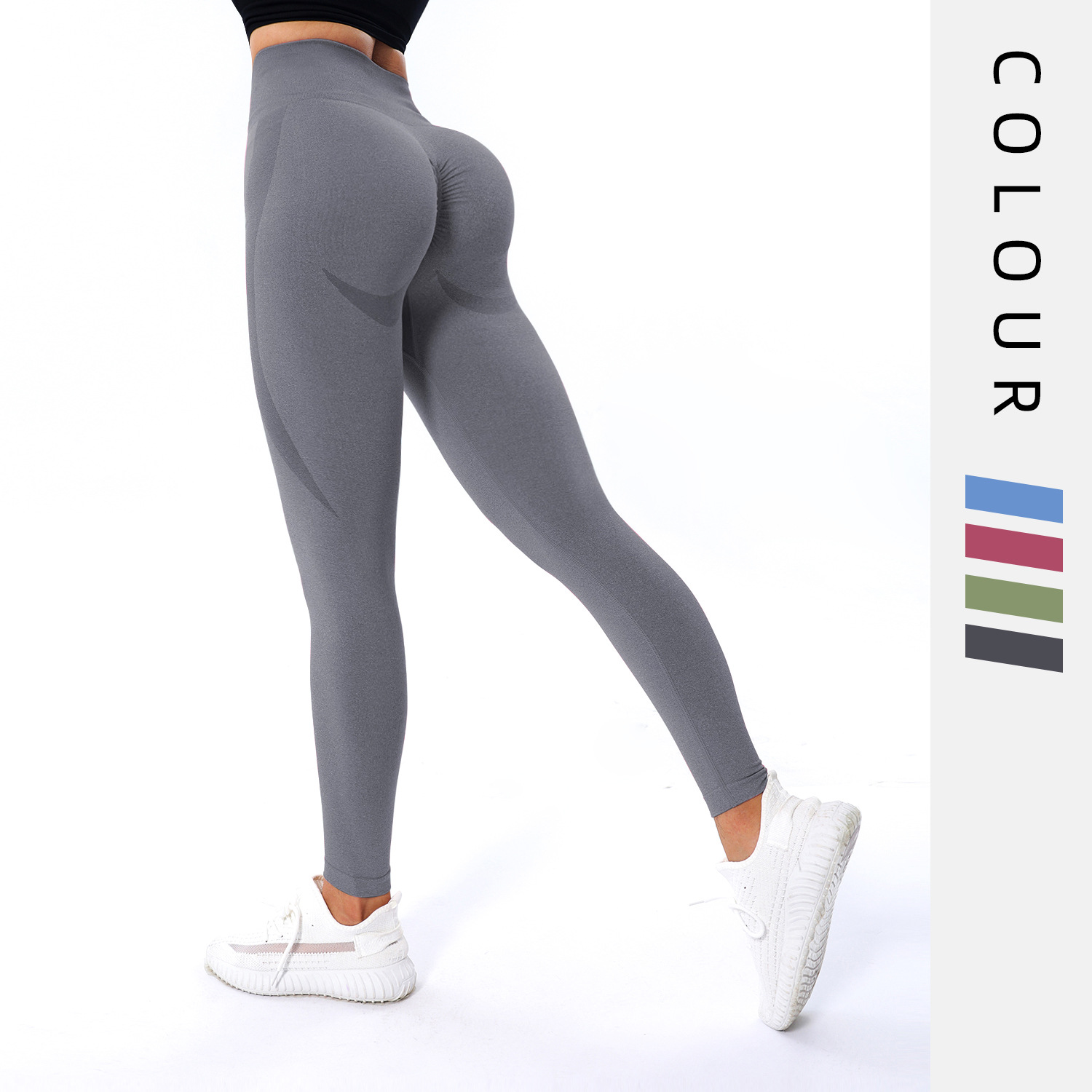 European and American Breathable High Waist Hip Lift Yoga Pants Women's Quick-Drying Belly Contracting Sports Leggings Violently Sweat Fitness Sports Pants Trousers