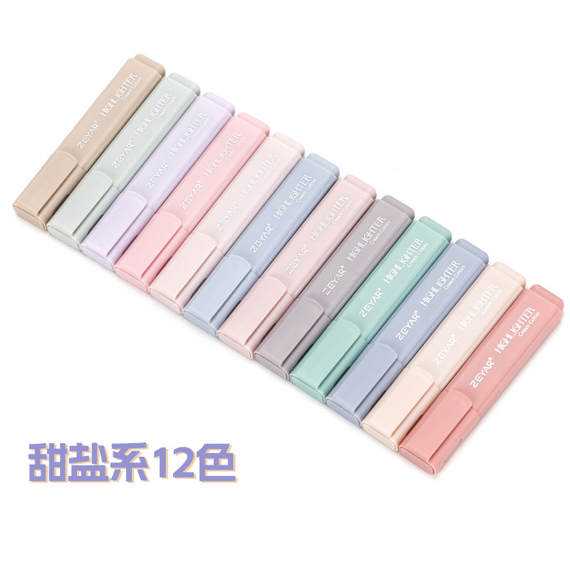 zeyar荧光笔英国水性墨水日本笔头高品质荧光标记笔亚马逊热卖