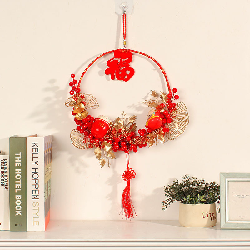 Hong Kong Love Chinese New Year Decoration Ornaments New Year's Day New Year's Day Home Festive Garland Living Room Fu Character Door Pendant Wholesale