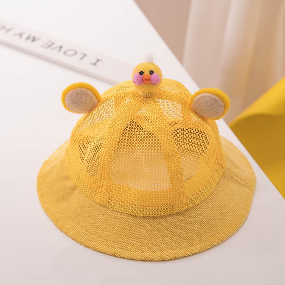 夏天宝宝帽子网帽儿童遮阳防晒太阳帽男女童可爱薄款夏网眼渔夫帽