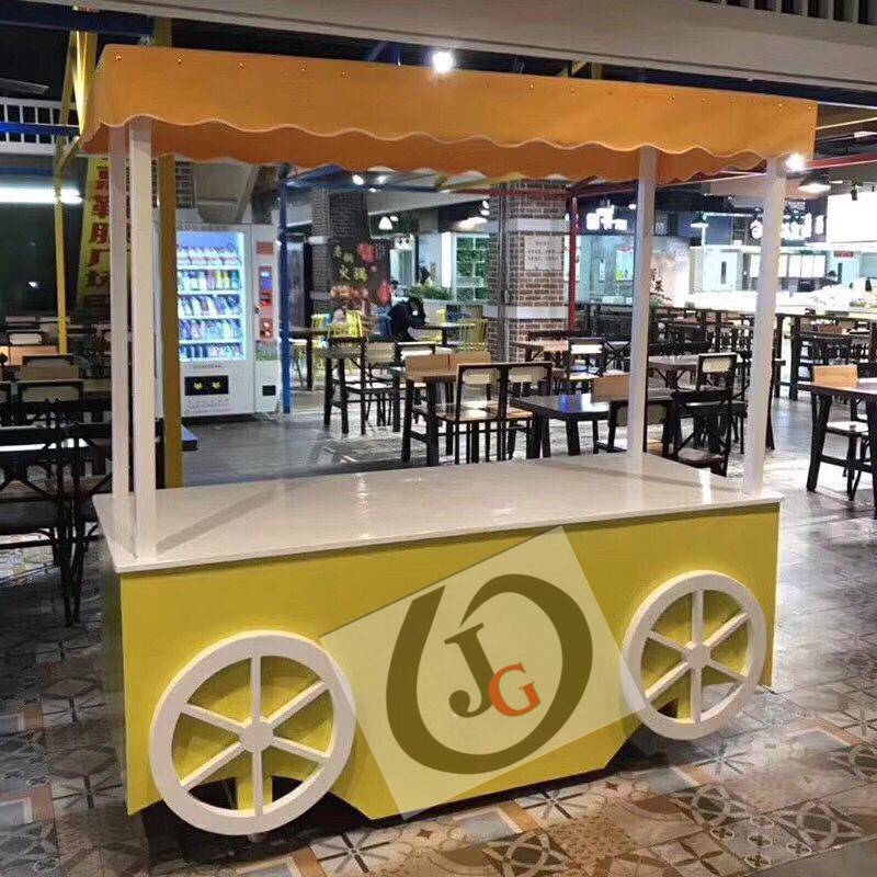 摆摊推车 腐木售货车商场景区奶茶售卖车花车台小吃摊位车.