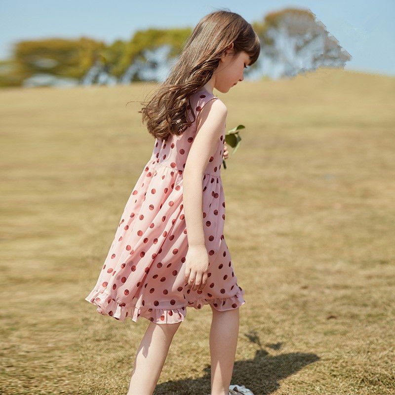 2022夏新款 女童雪纺燕尾荷叶袖连衣裙公主裙童裙夏款2021年秋季长裙v