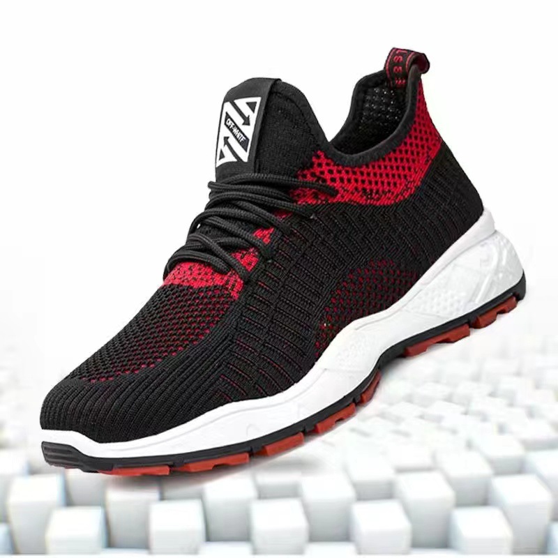 2023 New Spring and Summer Sports Casual Men's Shoes Middle-Aged and Elderly Fashionable All-Match Fashionable Korean Style Flyknit Mesh Shoes Net Red