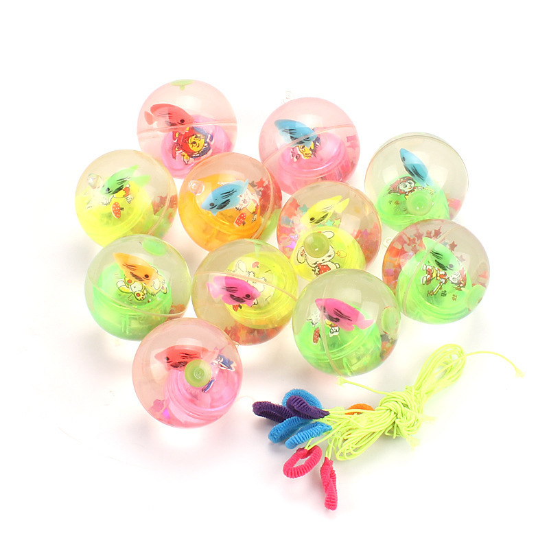 Flash Crystal Ball Jumping Ball Bouncing Ball for Children Luminous Stall Supply Hot Sale Toy Stall Small Gift Drainage