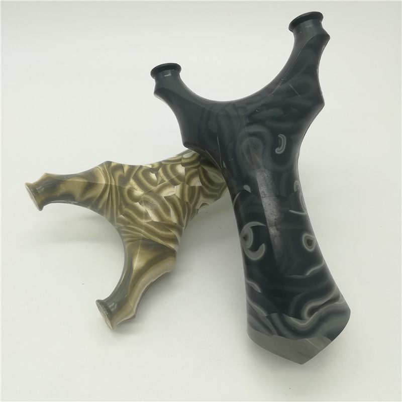 新品abs树脂加厚迷彩八棱天罡扁皮筋弹弓地摊超市庙会热卖款弹工