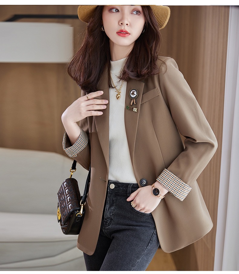 修身撞色女式外套