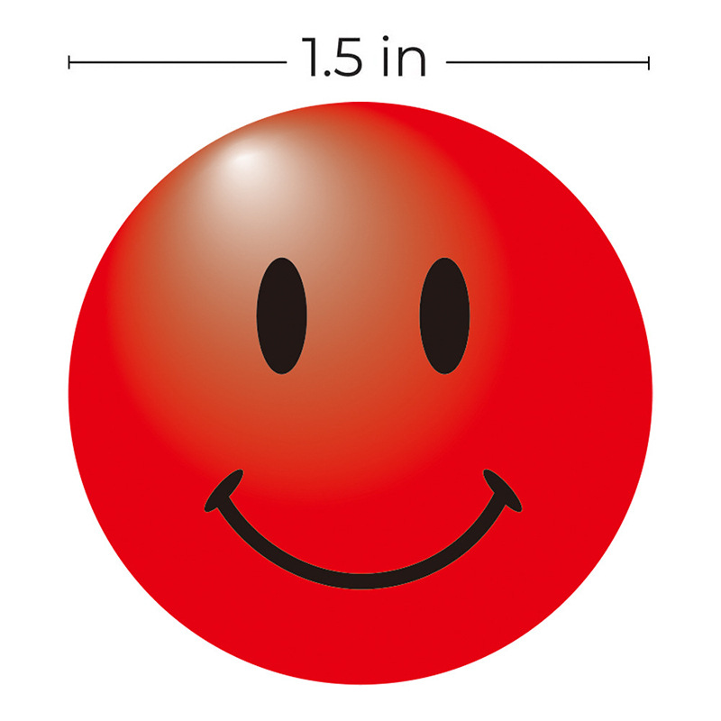 批发亚马逊速卖通黄绿紫蓝红橙8种颜色笑脸贴纸